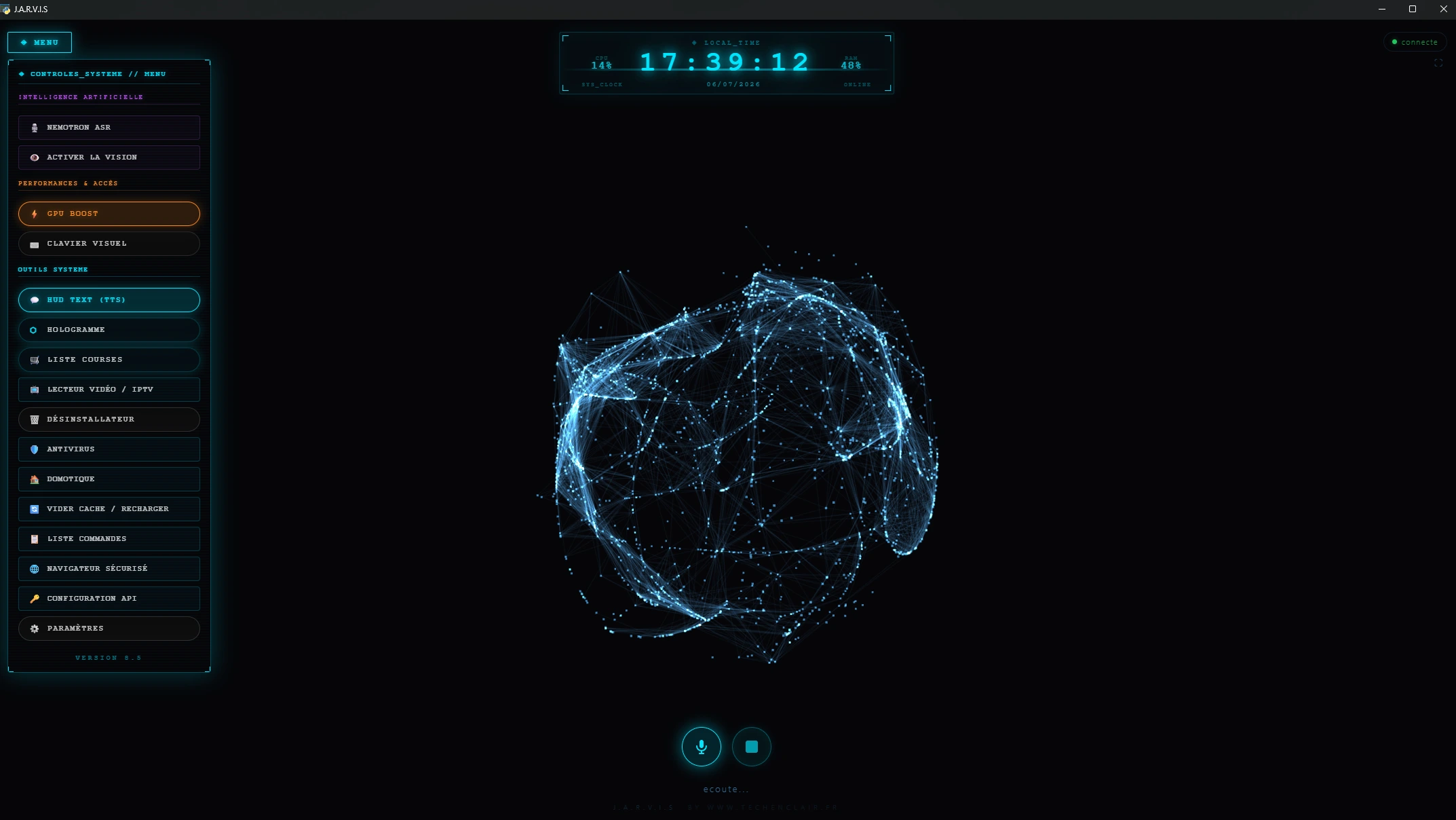 Sphère 3D réactive